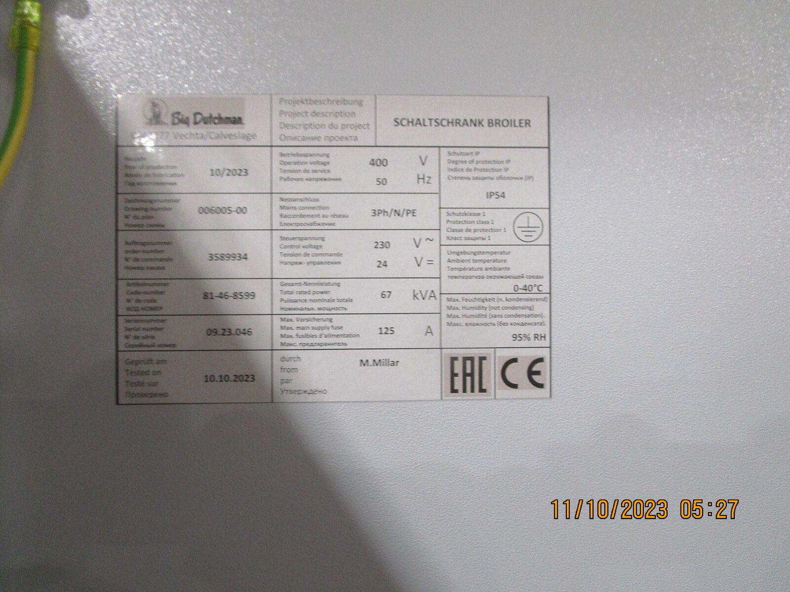 Control cabinet farm Mahlstedt | Broiler, ViperTouch intern